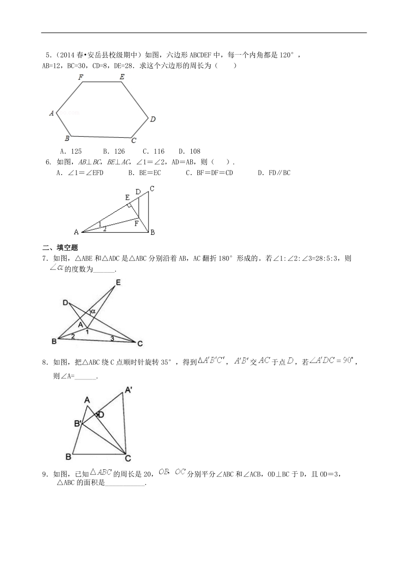 中考总复习：全等三角形--巩固练习_第2页