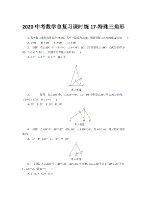 湖北省恩施州2020中考数学总复习课时练习17：特殊三角形（含解析）