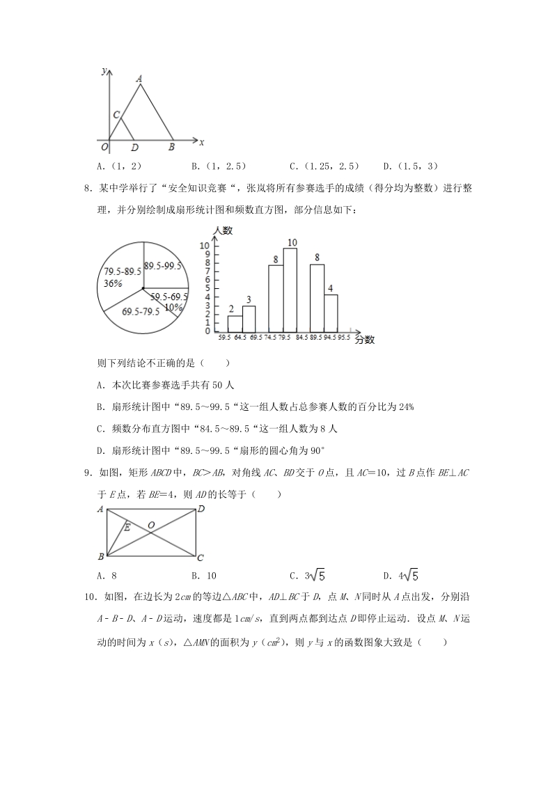 安徽省合肥市部分学校2019年中考数学模拟试卷（5月份）含答案解析_第2页