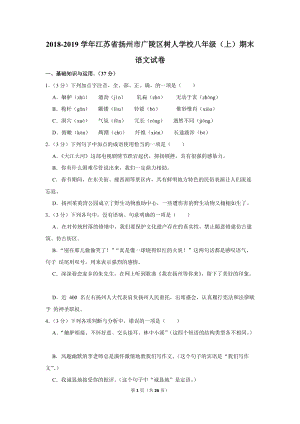 2018-2019学年江苏省扬州市广陵区树人学校八年级（上）期末语文试卷（含详细解答）