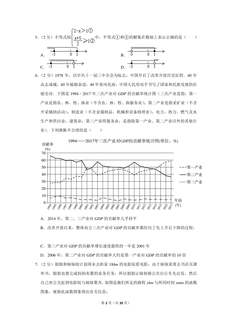 2018年北京市平谷区中考数学二模试卷（含详细解答）_第2页