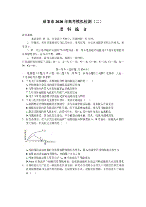 陕西省咸阳市2020届高三下学期第二次模拟考试（网考）理科综合试题（含答案）