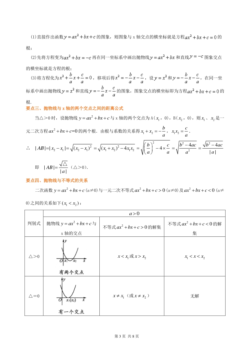 北京四中九年级下册数学用函数观点看一元二次方程—知识讲解（提高）_第3页