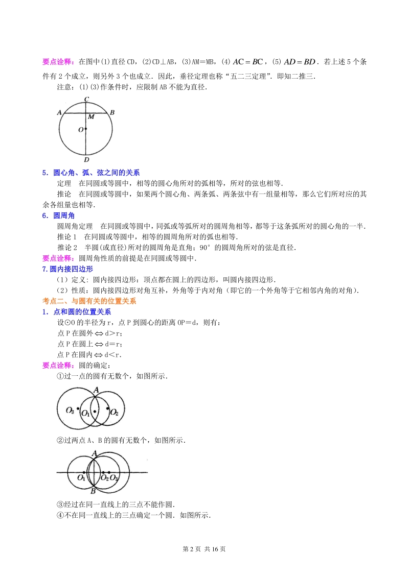 北京四中数学中考总复习：圆的有关概念、性质与圆有关的位置关系--知识讲解（提高）_第2页
