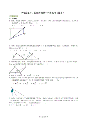 北京四中数学中考总复习：图形的相似--巩固练习（提高）