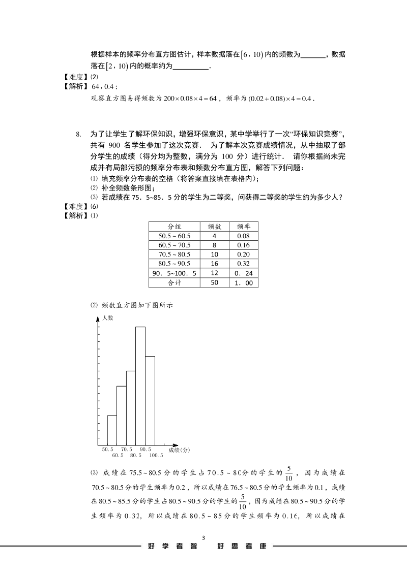 高考数学讲义统计.测试题_第3页