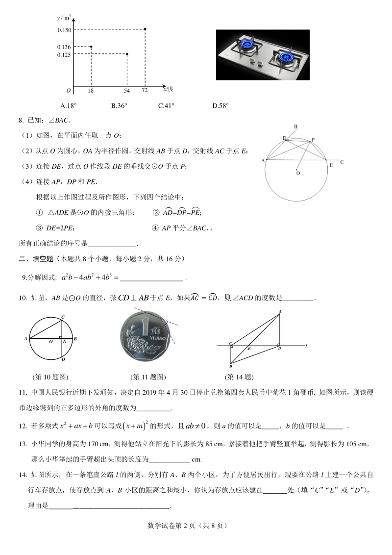北京市海淀区XX中学2019-2020学年第二学期九年级模拟考试数学试卷（含答案）_第2页