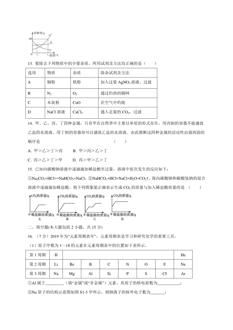 2020年广东省中考化学仿真试卷（一）含答案_第3页