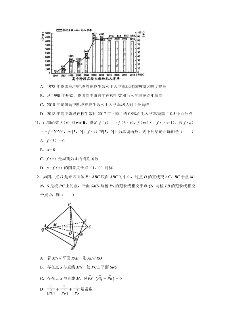 山东省潍坊市2020届高三4月模拟考试（一模）数学试题（含答案解析）_第3页