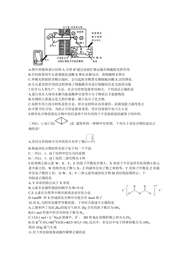 黑龙江哈尔滨第三中学2020年高三第二次模拟考试理科综合试卷（含答案）_第2页