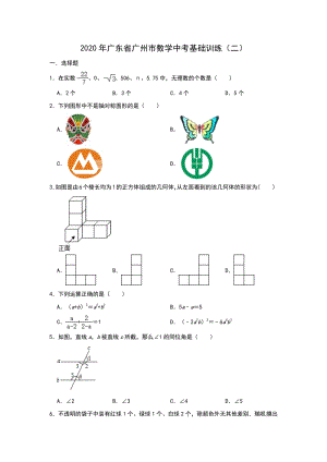 2020年广东省广州市中考数学基础训练（二）含答案