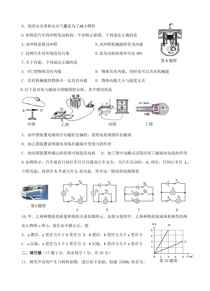 2020年江苏省徐州市中考二模物理试题（含答案）_第2页