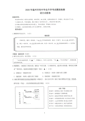 2020年浙江省温州市鹿城区中考语文一模试卷（含答案）