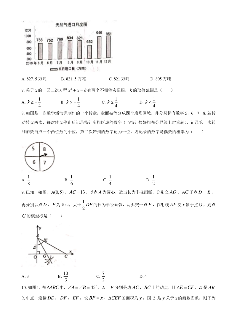 河南省洛阳市2020届中考第一次模拟考试数学试卷（含答案）_第2页