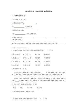 江苏省徐州市2020年中考语文模拟试题（含答案）