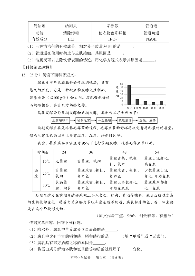 北京石景山区2020年中考化学二模试卷（含答案）_第3页