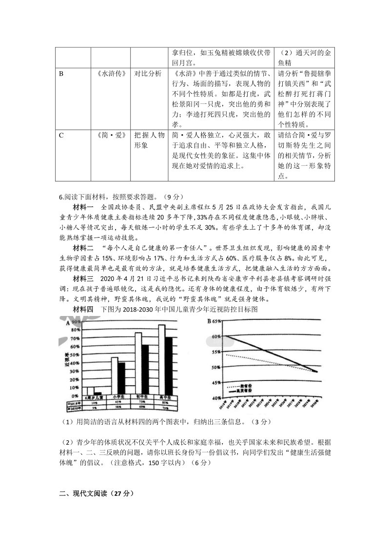 2020年河南省平顶山市中考语文三模试题（含答案）_第2页