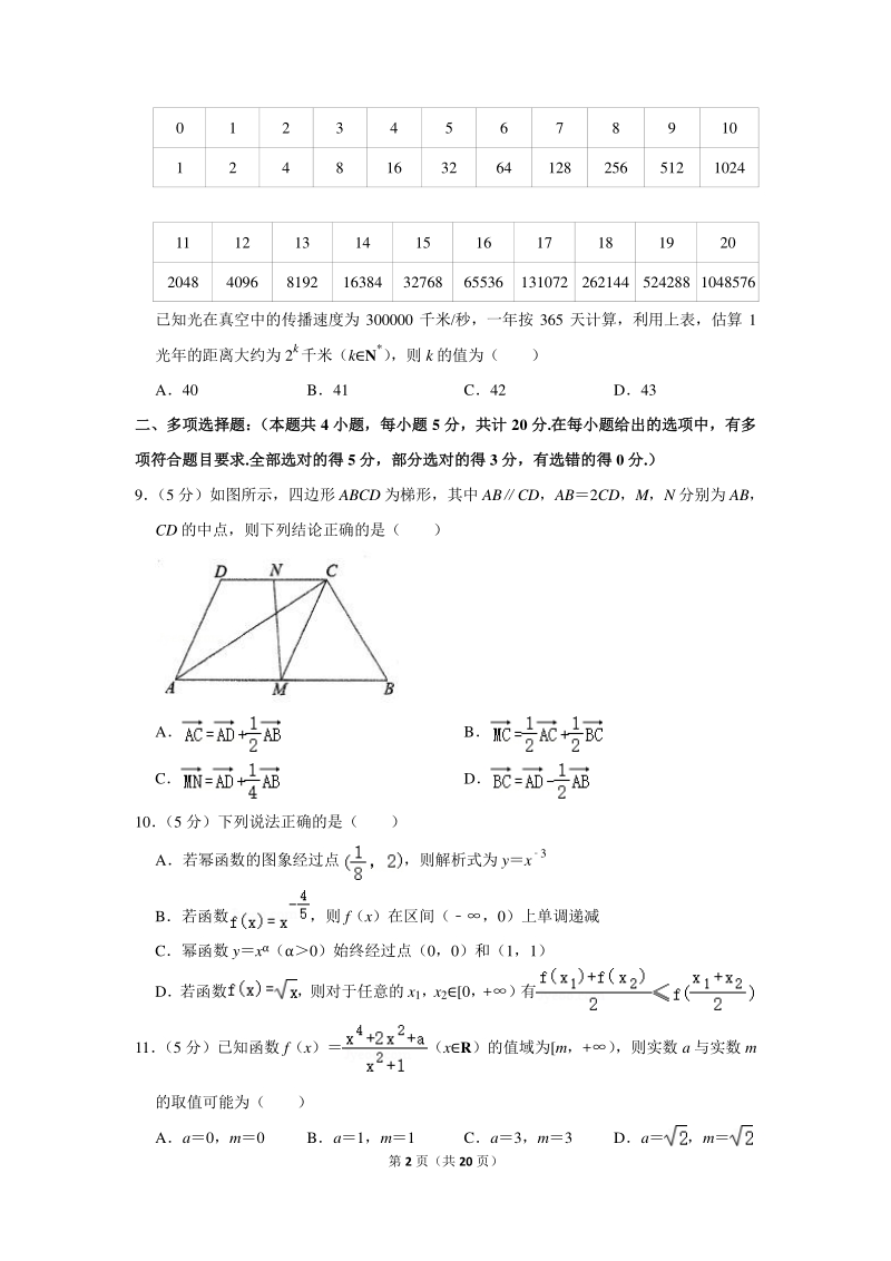 2019-2020学年江苏省常州高中高一（上）期末数学试卷（含详细解答）_第2页