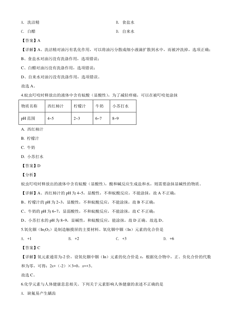 2020年山东省青岛市中考化学试题（解析版）_第2页