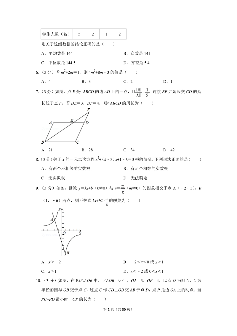 2020年山东省潍坊市中考数学试卷（含详细解答）_第2页