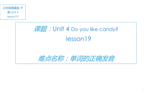 三年级下册英语课件-Unit 4 Do you like candy？Lesson19 人教精通版(共12张PPT)