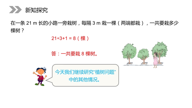 《植树问题》人教版小学数学五年级上册PPT课件（第7.1.2课时）_第2页