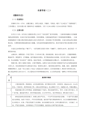 2021年上海市中考语文冲刺（考点梳理+强化训练）-19名著导读（二）