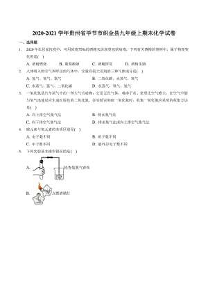 贵州省毕节市织金县2020-2021学年九年级上期末化学试卷（含答案解析）