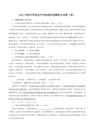 2021年湖南省长沙市中考语文适应性模拟试卷（四）含答案