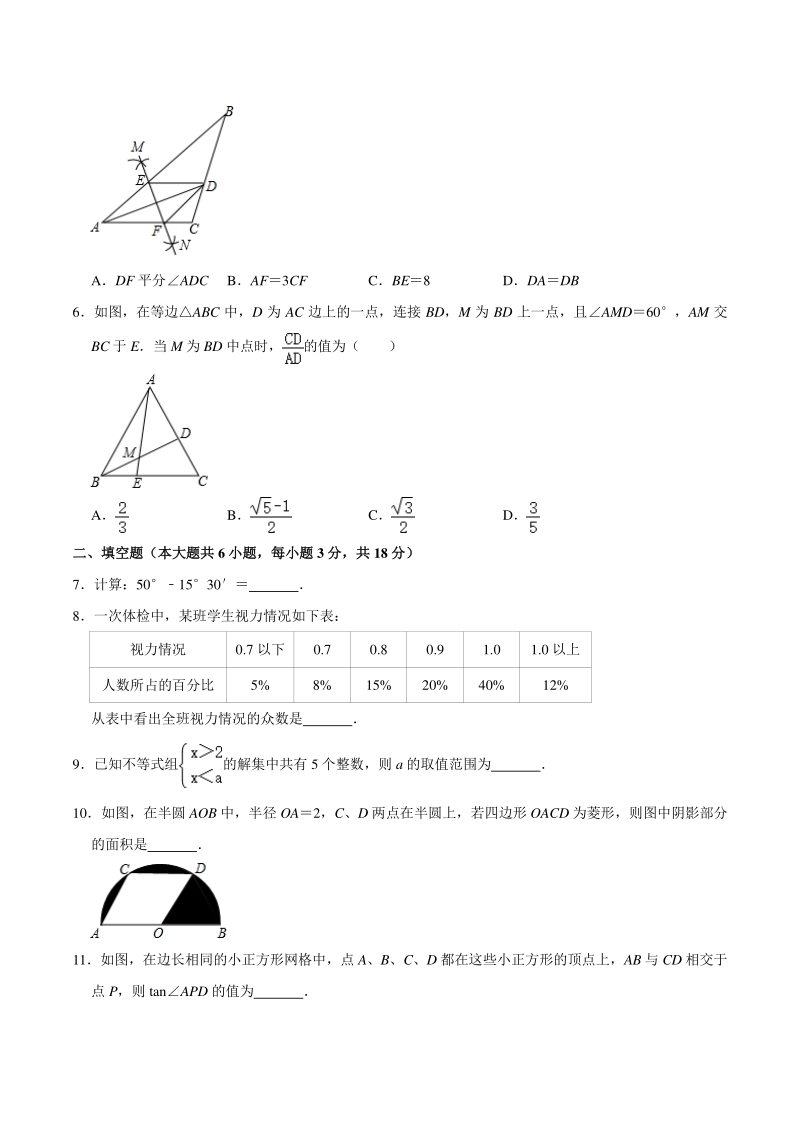 2020年江西省吉安市吉水县中考模拟试数学卷（含答案解析）_第2页