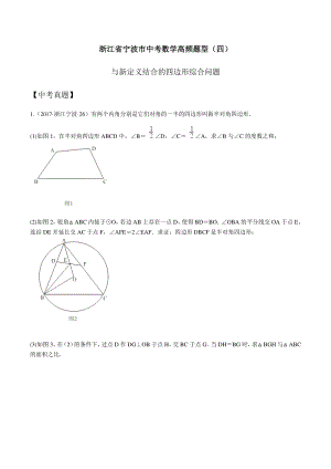 浙江省宁波市2021届中考数学高频题型（四）与新定义结合的四边形综合问题（含答案）
