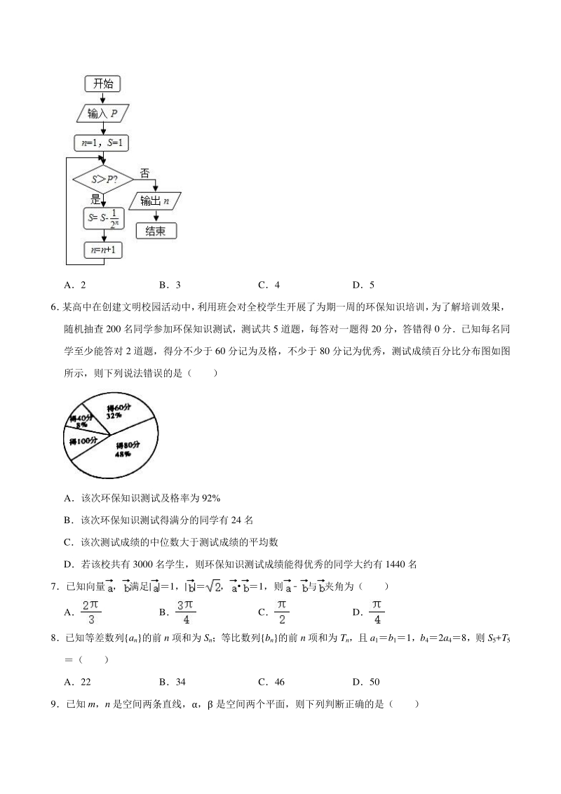 2021届陕西省咸阳市高考模拟检测数学文科试卷（三）含答案解析_第2页