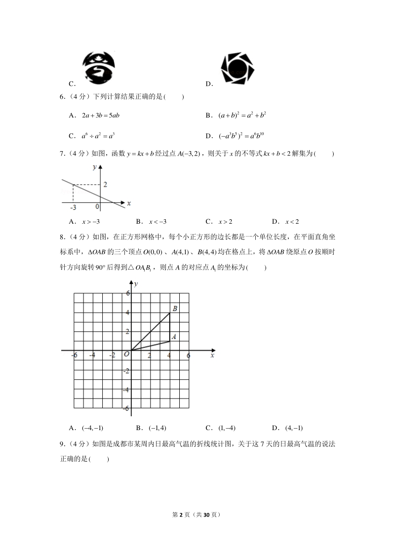 2021年山东省济南市历下区中考数学一模试卷（含答案详解）_第2页