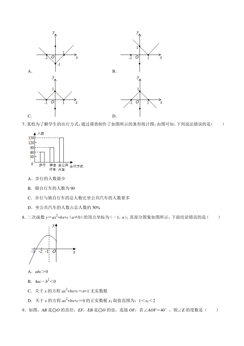 2021年浙江省杭州市中考数学仿真试卷（含答案解析）_第2页