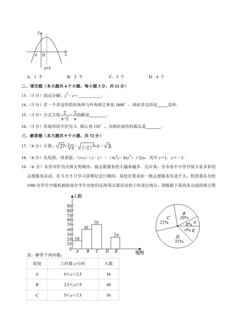 2021年湖南省长沙市中考数学仿真模拟试卷（三）含答案详解_第3页