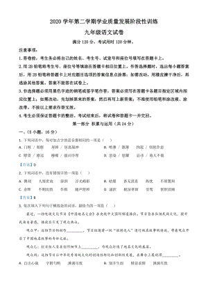 2021年广东省广州市越秀区中考一模语文试题（含答案）
