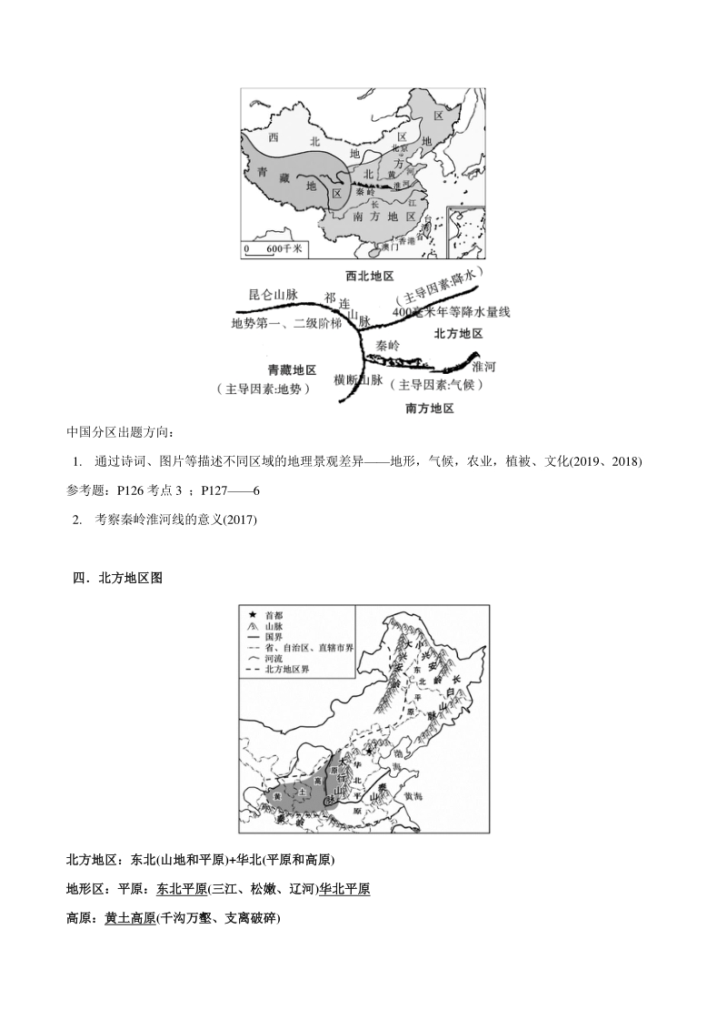 专题02 中国的地形（清单）-2021年中考地理总复习知识清单填空与精练_第3页
