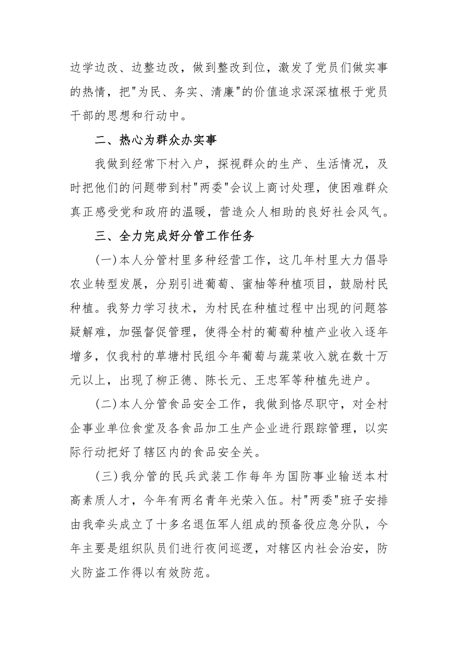 村委委员个人述职报告两篇_第2页