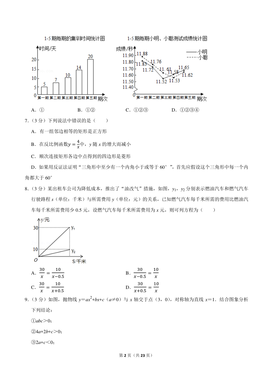 2022年广东省深圳市新中考数学模拟试卷（6）含答案详解_第2页
