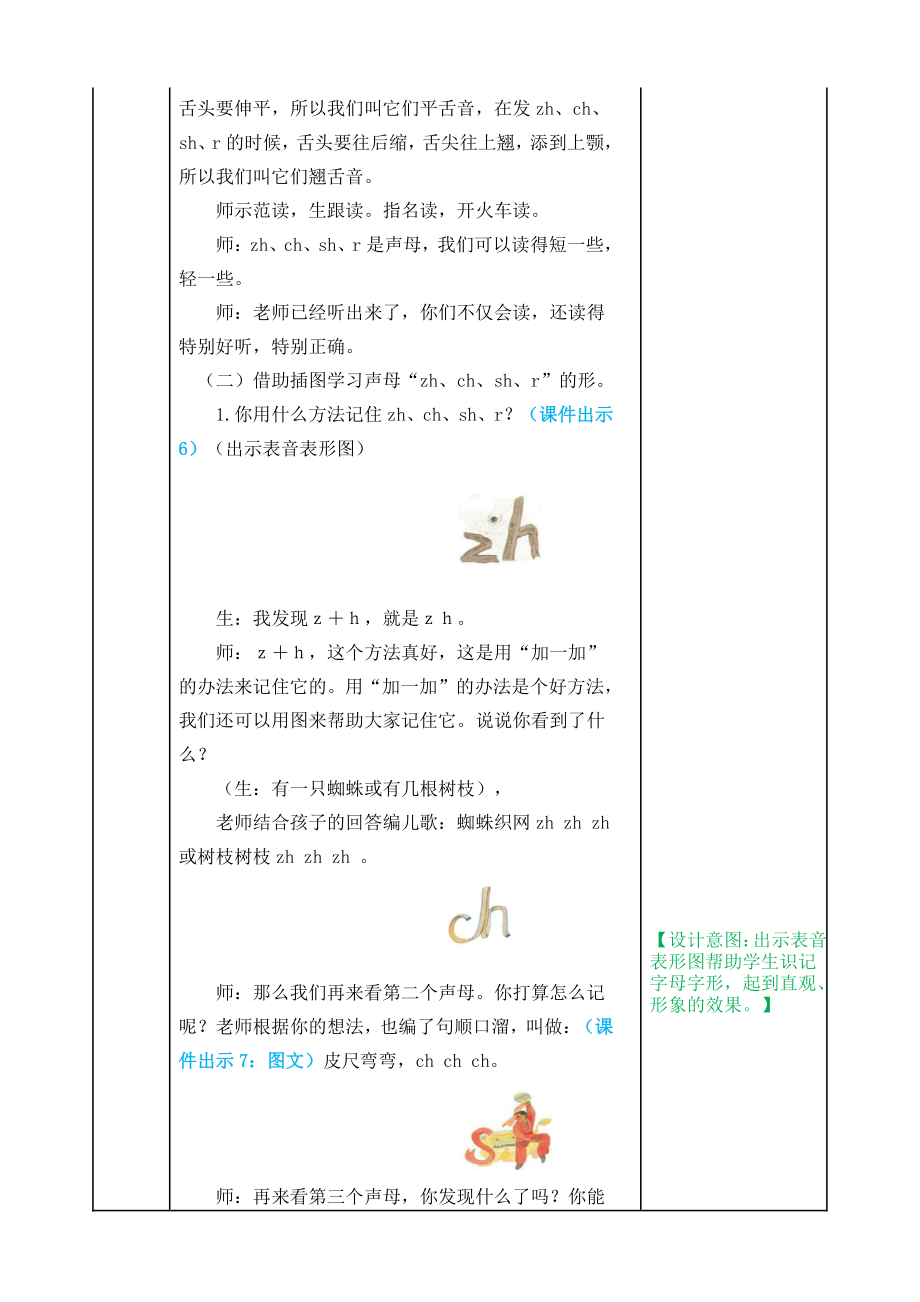 2021部编版一年级上《汉语拼音8 zh ch sh r》教学设计+课堂作业（含答案）_第3页