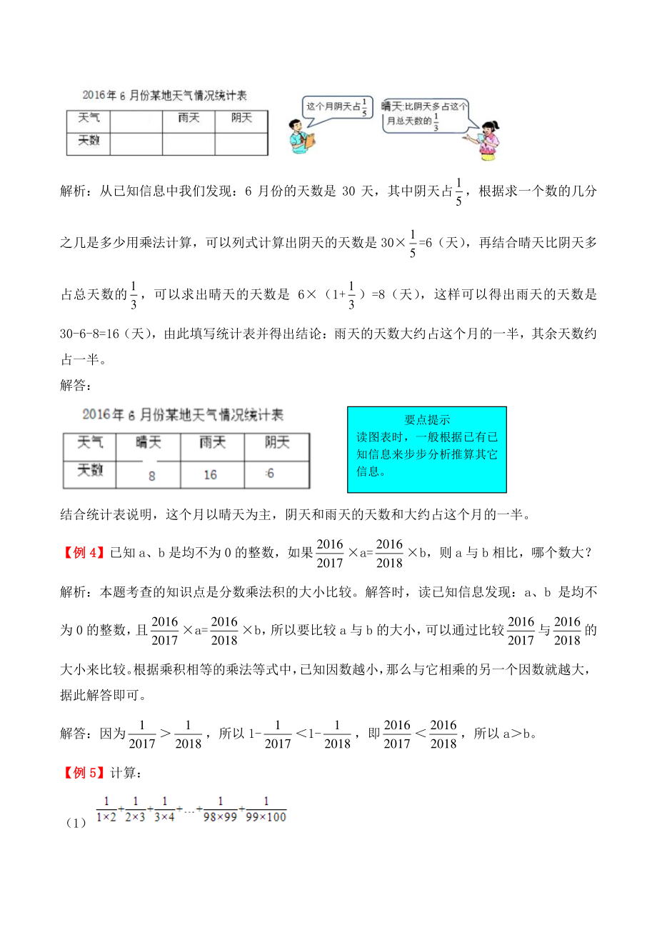 2021年人教版六年级上册 第一单元分数乘法 试题（解析版）_第2页
