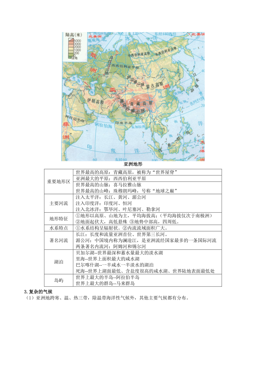 2022年湘教版七年级下地理全册知识点总结_第2页