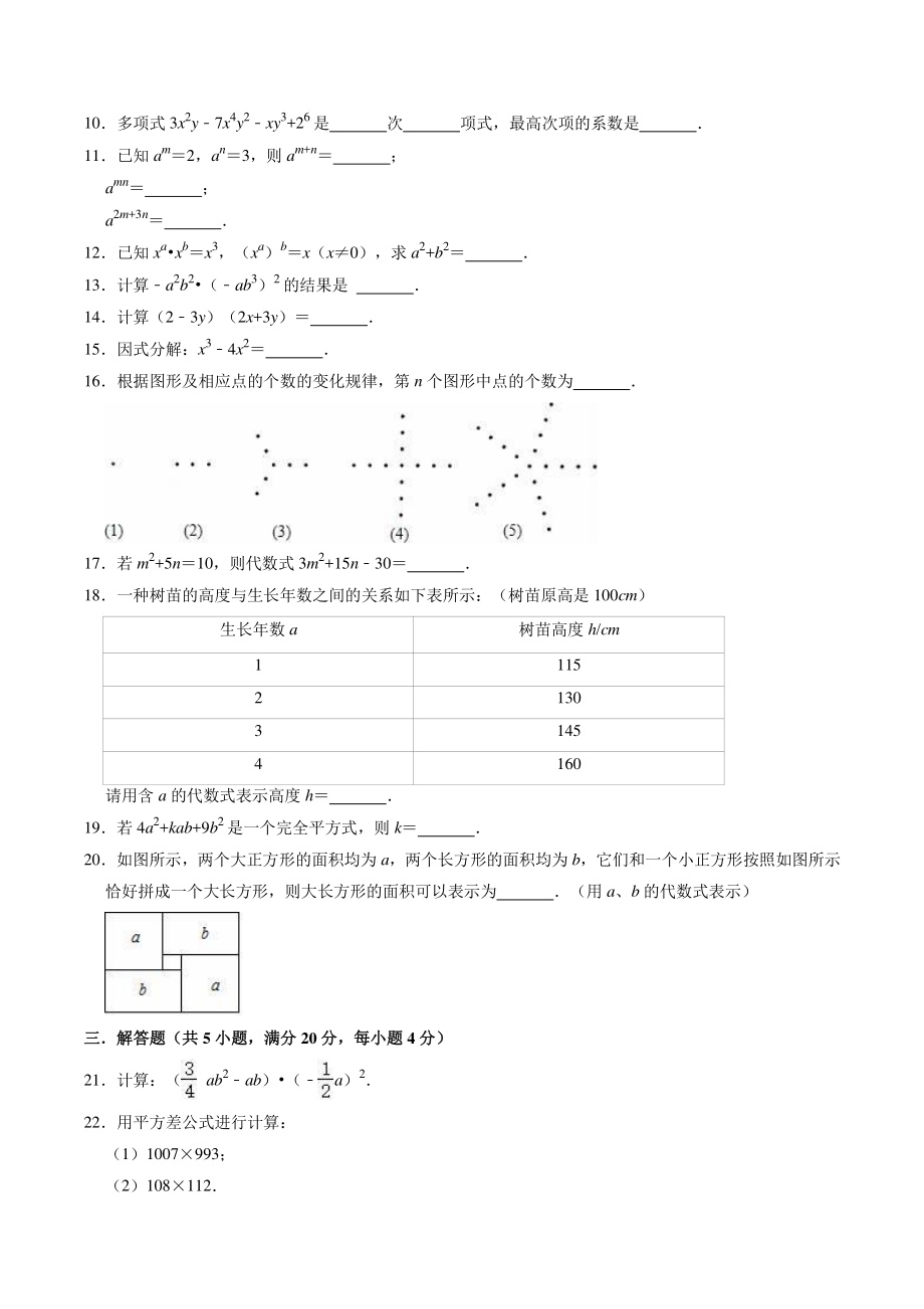 2022-2023学年沪教版（上海）七年级上册数学期中复习试卷（含答案解析）_第2页