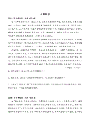 2022—2023学年广东省八年级上语文期末复习：名著阅读（含答案）