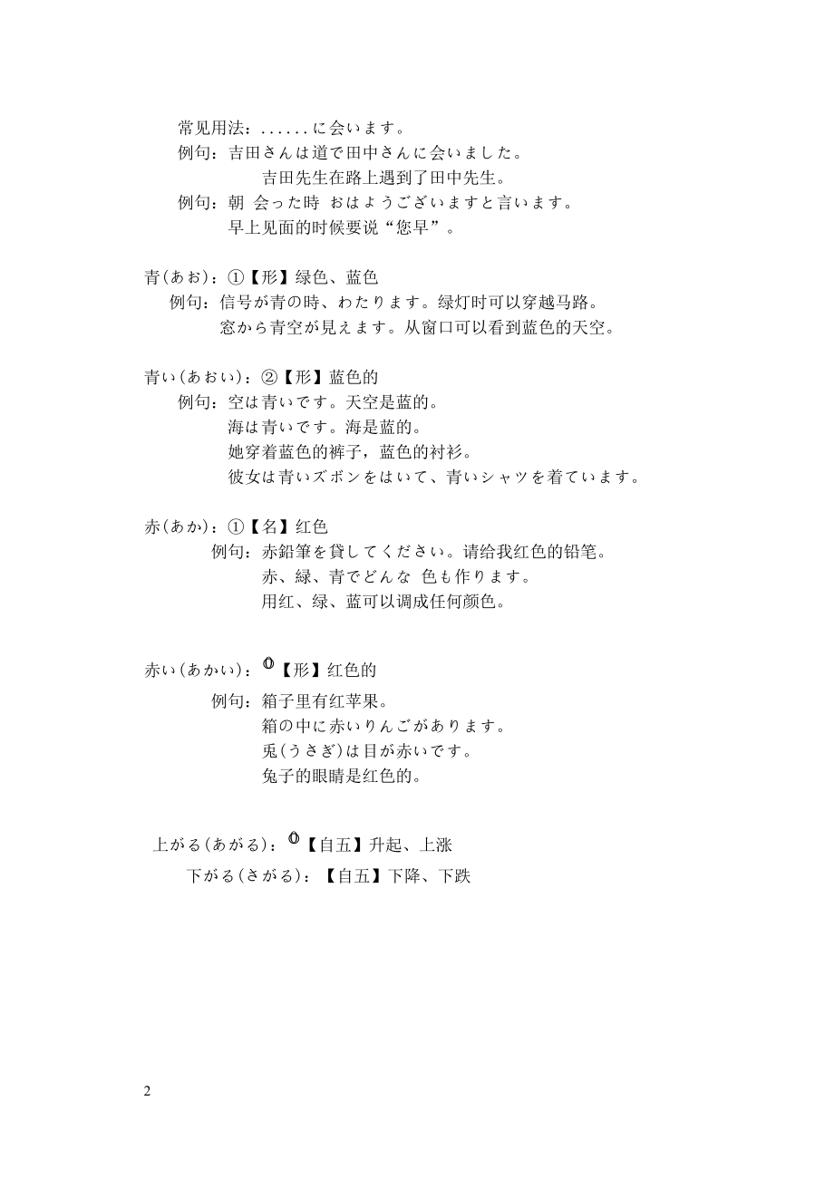 日语单词讲解(适合N3_N4_N5)_第2页