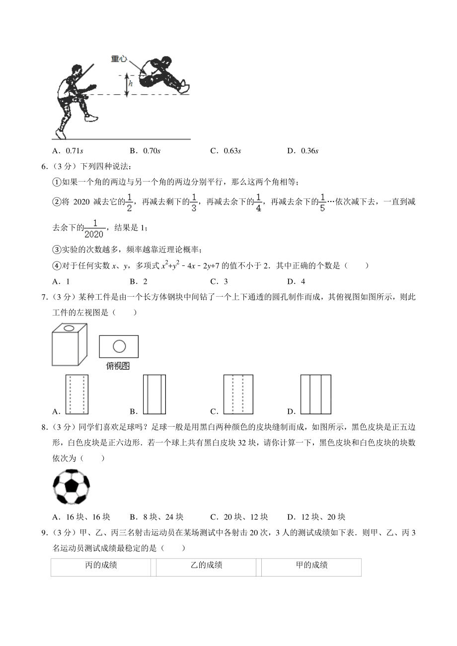 2022年广东省深圳市中考二模数学试卷（含答案解析）_第2页