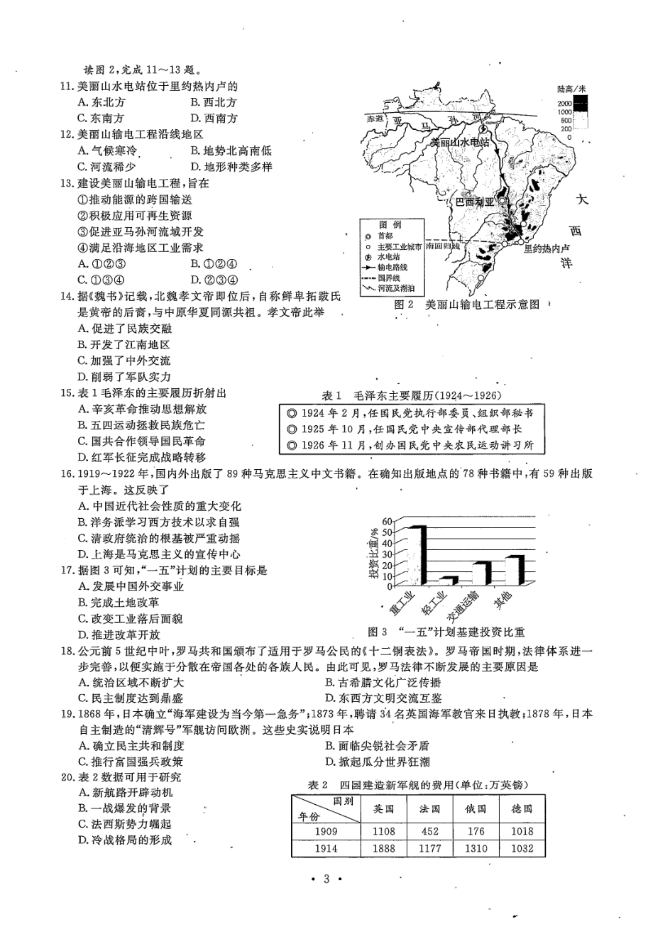 2022年浙江省温州市初中学业水平考试试题含答案（包含5门学科）_第3页