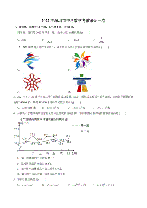 2022年广东省深圳市中考数学考前最后一卷（含答案）