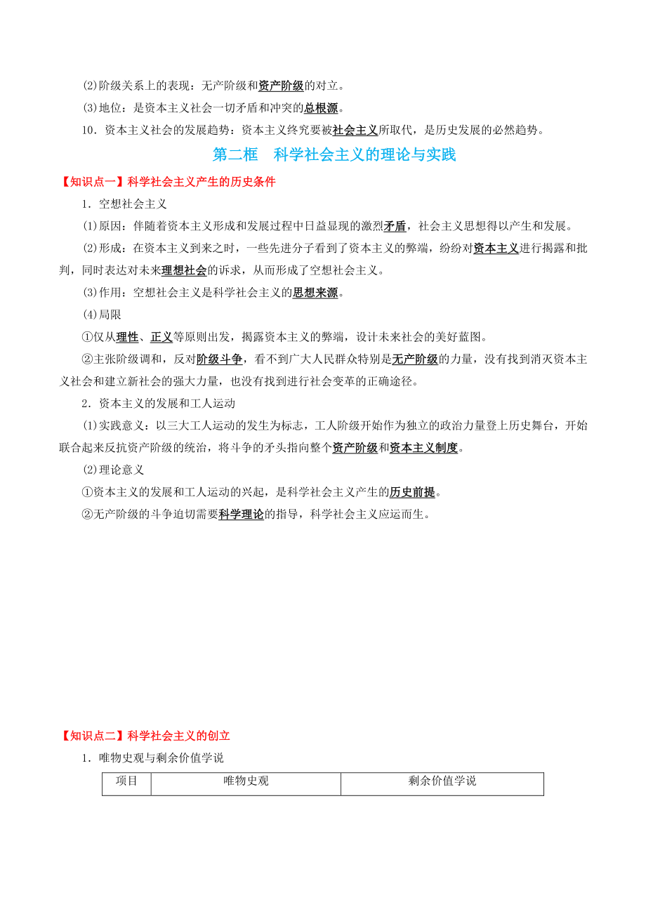 2022-2023学年高中政治统编版必修一《中国特色社会主义》全册知识梳理_第3页