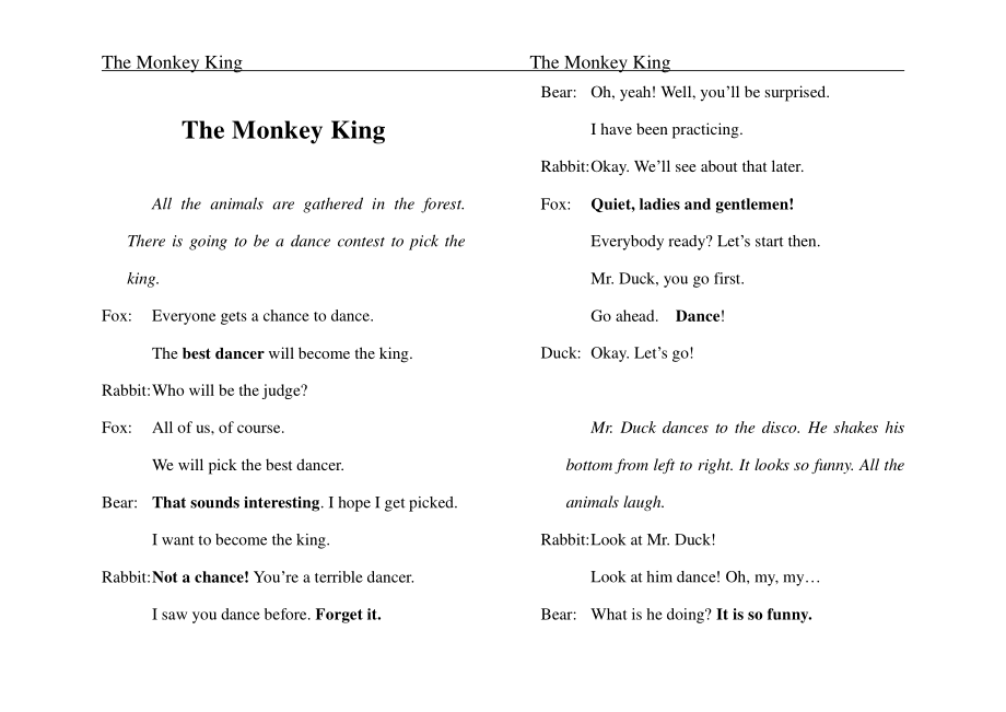 The Monkey King美猴王的故事英语伊索寓言_第1页
